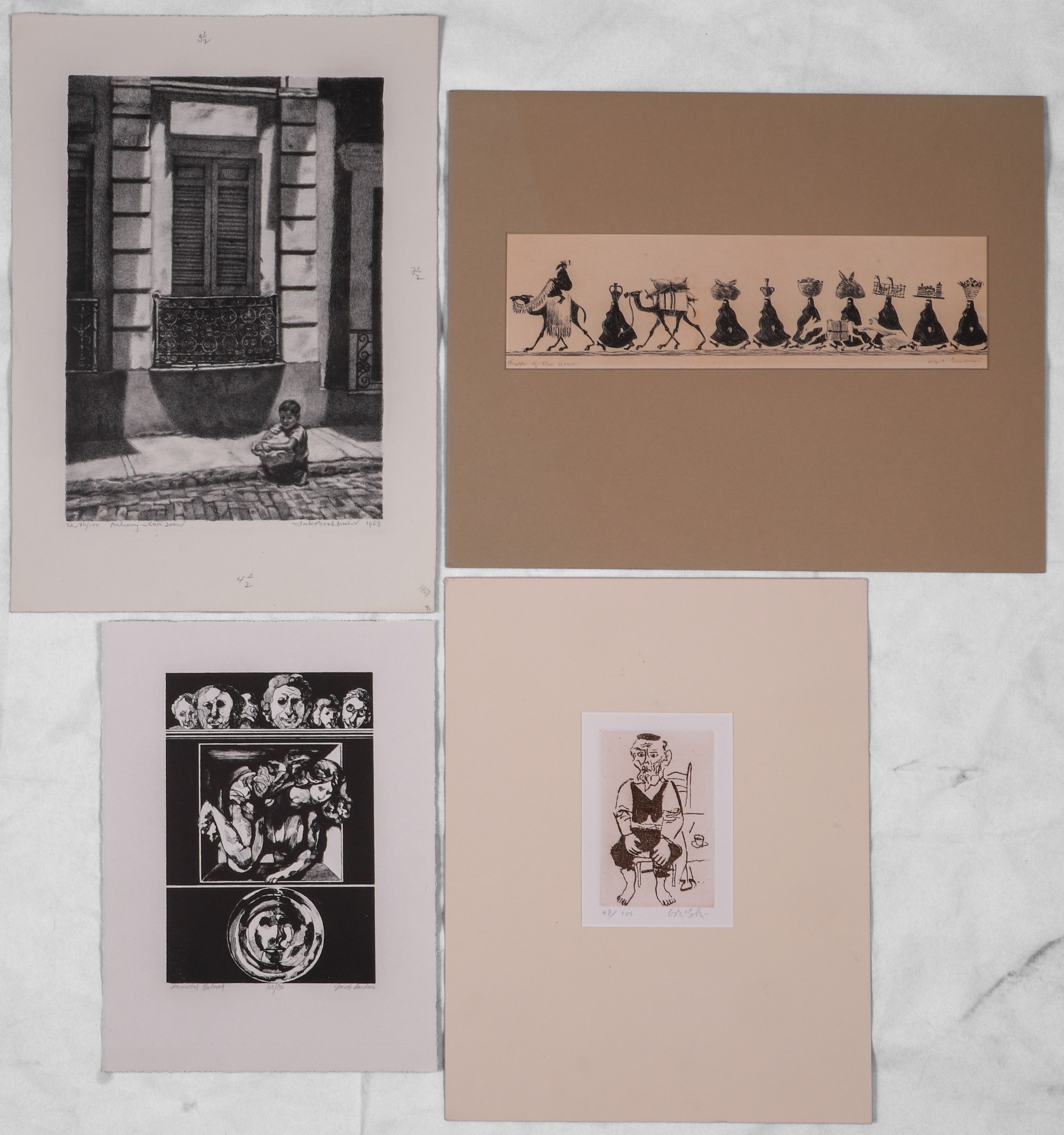(4) 20th C prints, Alfred