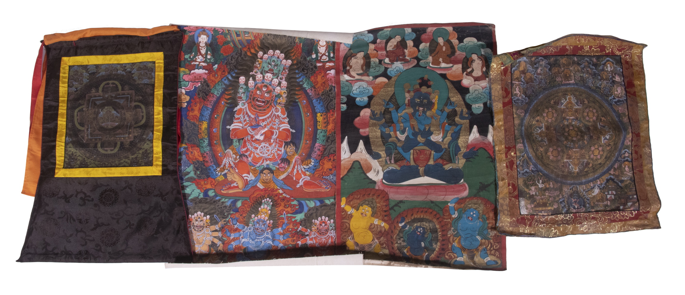 (4) 20TH C. TIBETAN THANGKAS