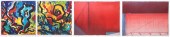 (4) Abstract prints and waterc
