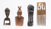 4 AFRICAN CARVED WOOD ARTICLES