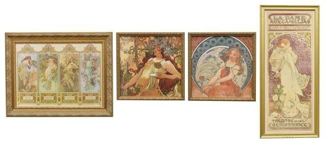 (4) AFTER ALPHONSE MUCHA ART