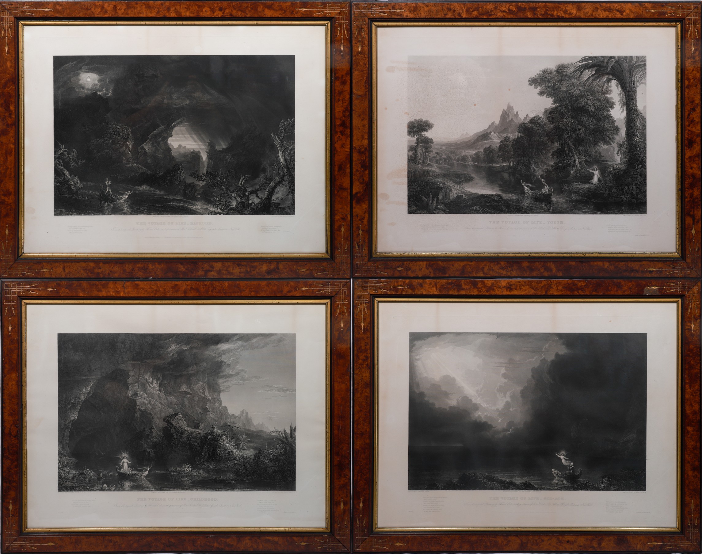 (4) After Thomas Cole engravings on