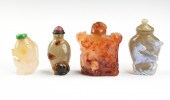 (4) AGATE SNUFF BOTTLES OF FIS