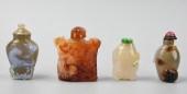 (4) AGATE SNUFF BOTTLES OF FIS
