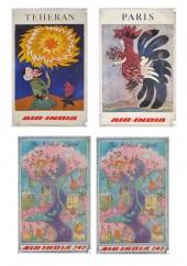 4 AIR INDIA POSTERS: 2 ''The K