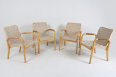 (4) ALVAR AALTO BEECH & RATTAN