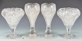 4 AMERICAN BRILLIANT CUT GLASS