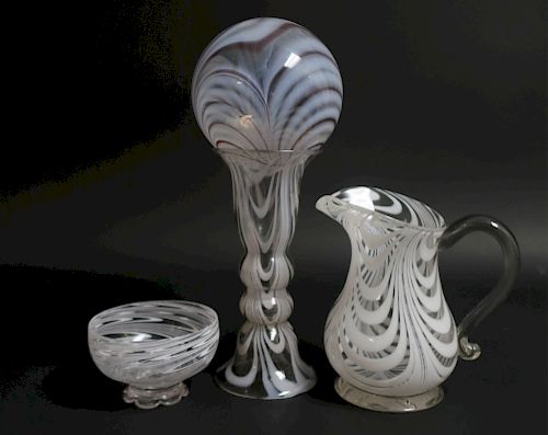 4 AMERICAN FREE-BLOWN GLASS