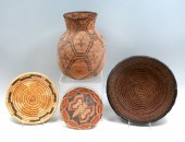4 AMERICAN INDIAN WOVEN BASKET