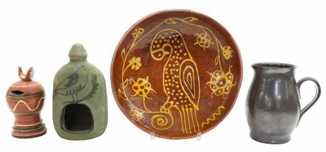 (4) AMERICAN REDWARE POTTERY