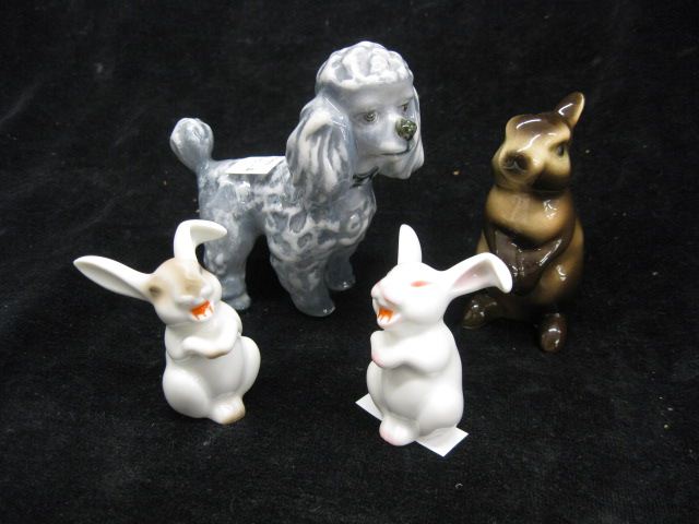 4 Animal Figurines;3 pc. bunny