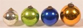4 ANTIQUE BLOWN GLASS BALL FOR