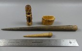 4 ANTIQUE BONE ITEMSLot includ