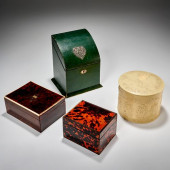 (4) ANTIQUE BOXES, INCL. SILVE