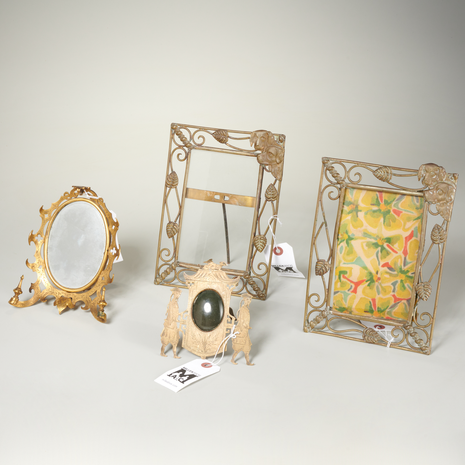 (4) ANTIQUE BRASS NOVELTY EASEL