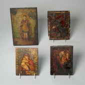 (4) ANTIQUE CHURCH ICONS 18th/
