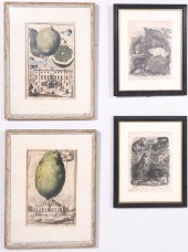 4 Antique Engravings 2 engravi