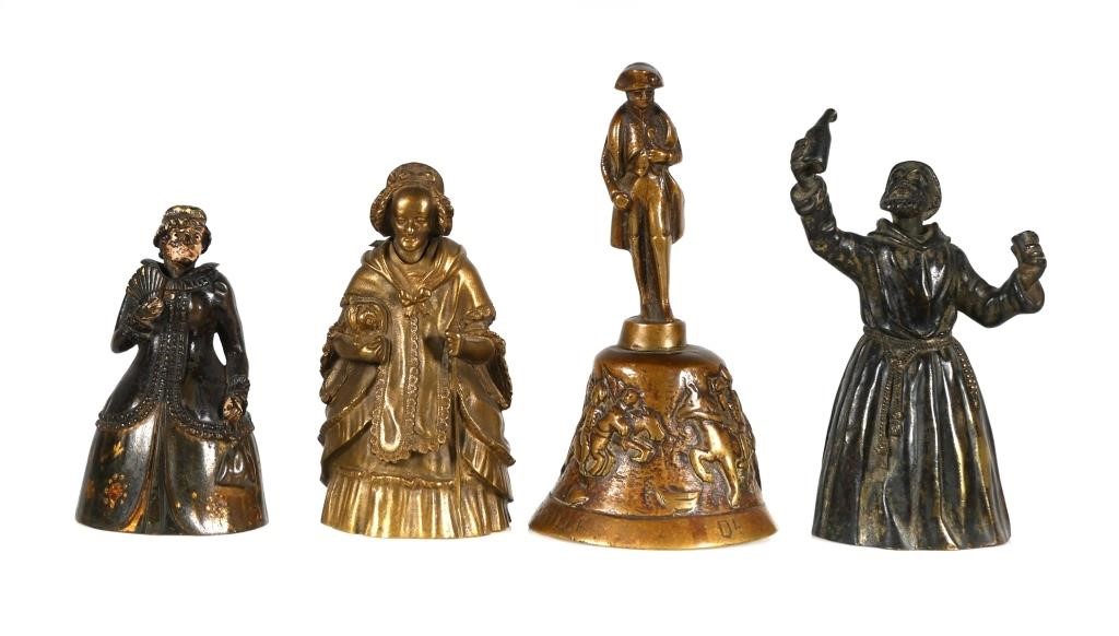 (4) ANTIQUE FIGURAL BRASS