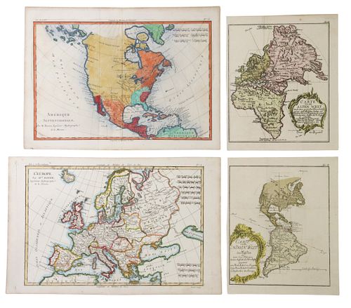 (4) ANTIQUE MAPS, BONNE &AMP;