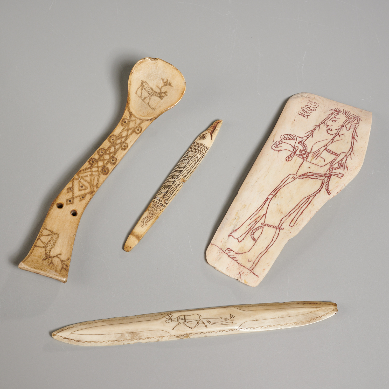 (4) ANTIQUE NATIVE AMERICAN BONE