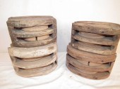 4 ANTIQUE PULLEY BLOCKS4 Antiq