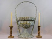 (4) ANTIQUE WICKER PIECES, CA.