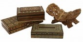 (4) ARABESQUE INLAID GAME BOXE