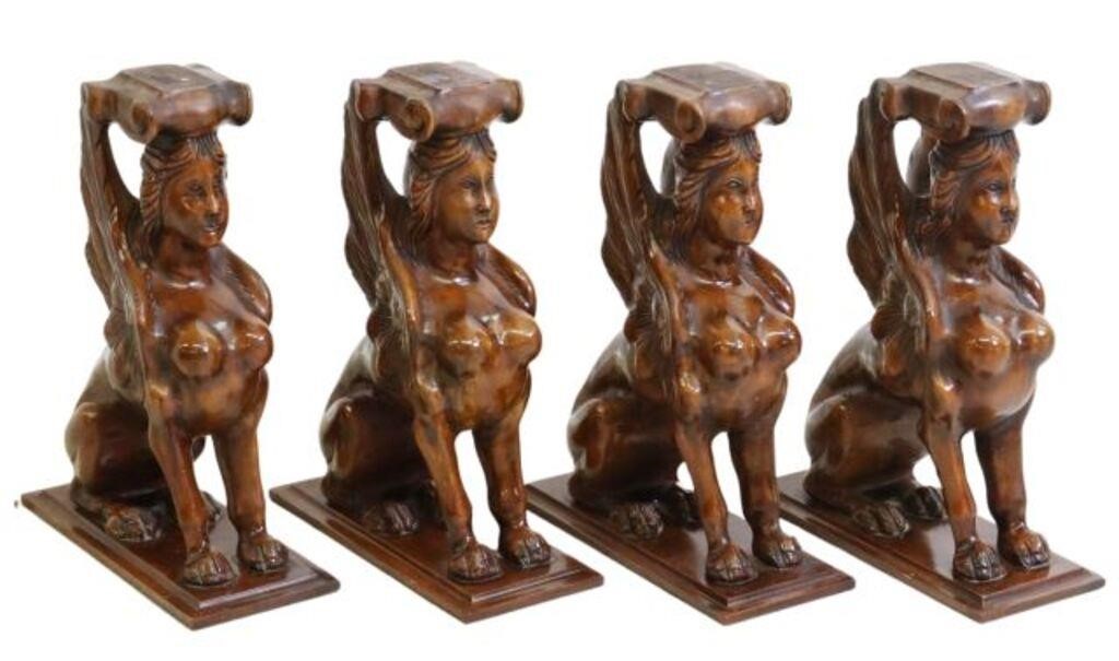 (4) ARCHITECTURAL ITALIAN CARVED