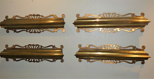 4 ART DECO BRASS CAROUSEL LIGHTSSet
