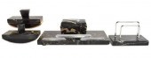 (4) ART DECO MARBLE DESK SET,