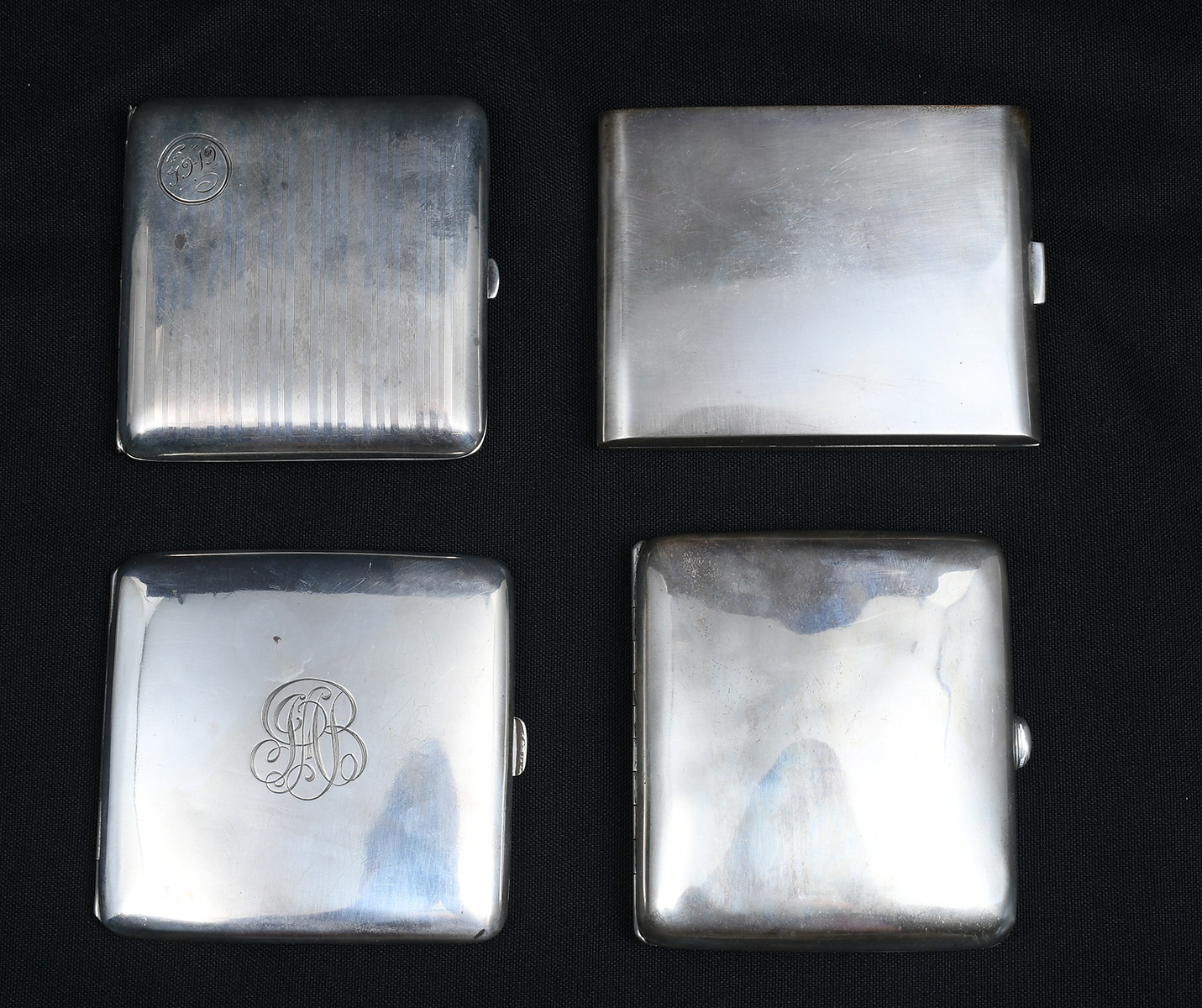 4 ART DECO STERLING CIGARETTE