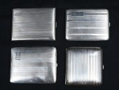 4 ART DECO STRIPED STERLING CI