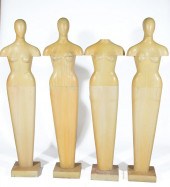 4 ART DECO WOODEN MANNEQUINS,