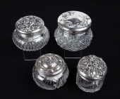 4 ART NOUVEAU STERLING LIDDED
