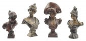(4) ART NOUVEAU STYLE PATINATE