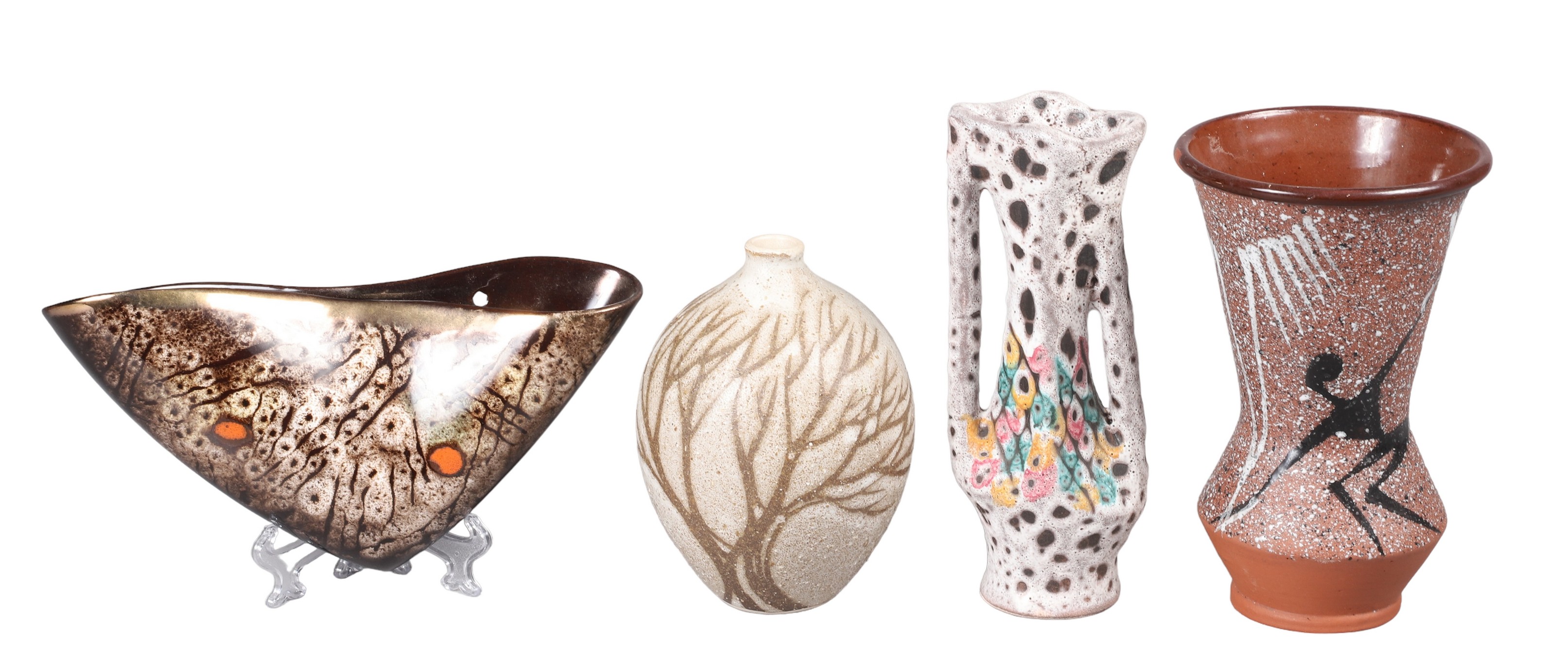 (4) Art pottery vases, c/o double