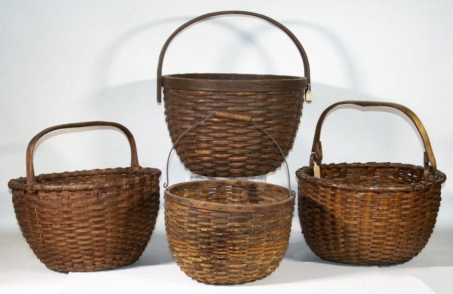 (4) ASH SPLINT BASKETS Group of (4)