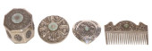 (4) ASIAN HARDSTONE-MOUNTED SI