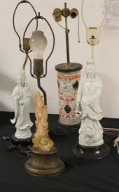 4 Asian Items Mounted as Lamps