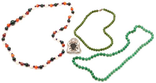 4 ASIAN JEWELRY ITEMS, INCL. JADE