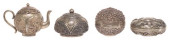 (4) ASIAN SILVER BETEL BOXES &
