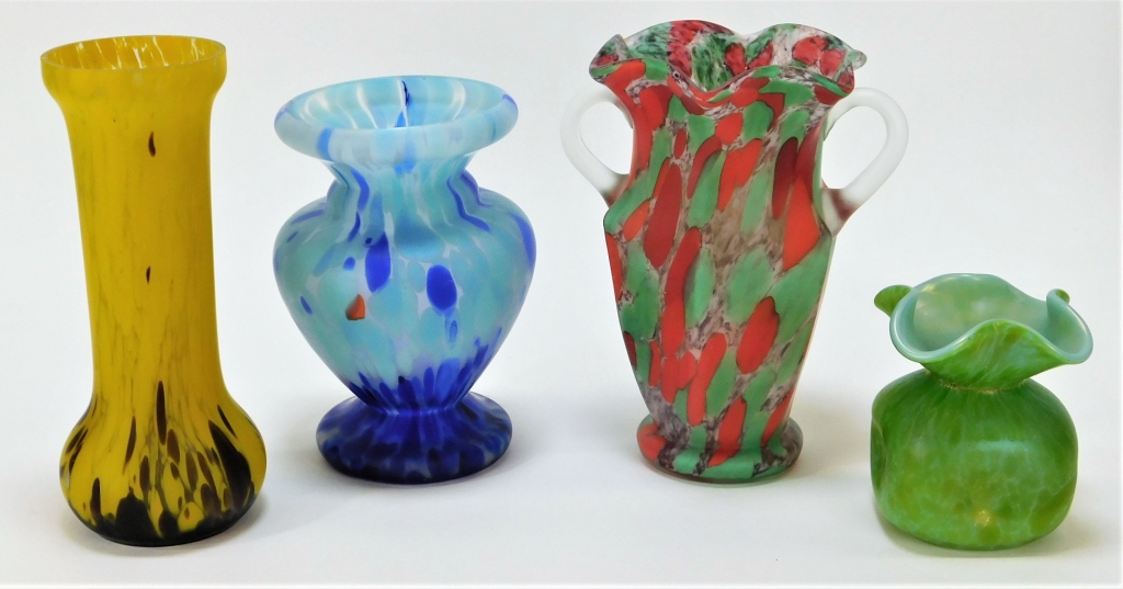 4 ASSORTED BOHEMIAN CZECH ART GLASS