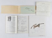 4 AUTOGRAPHS LEWIS, PAVAROTTI,