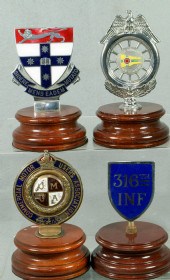 (4) Automobile Club badges, (1