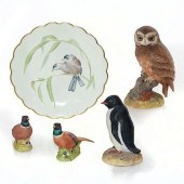 4 AYNSLEY BIRD FIGURINES, 1 RO