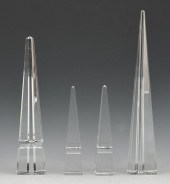 4 BACCARAT CRYSTAL OBELISK, TA