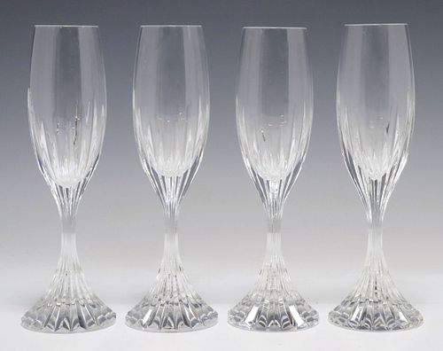 (4) BACCARAT MASSENA CRYSTAL FLUTED