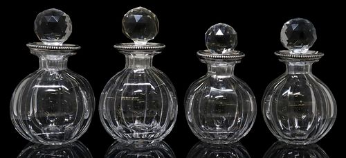 (4) BACCARAT SILVER-MOUNTED GLASS