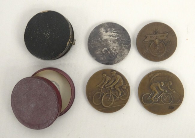 (4) bicycle medals: (1) silver
