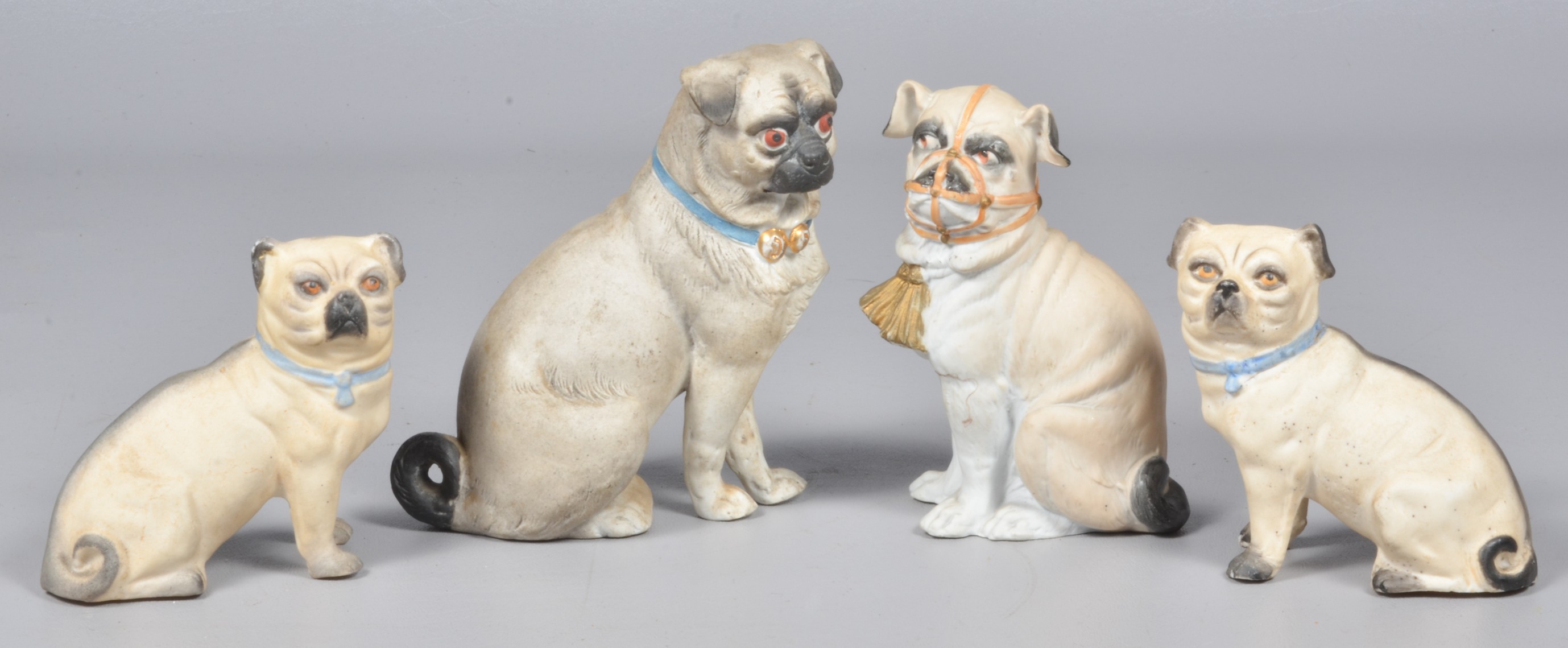 (4) Bisque pugs to include